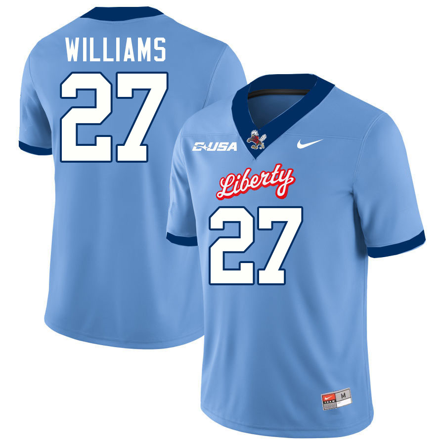 Liberty Flames #27 Brenton Williams College Football Jerseys Stitched-Light Blue